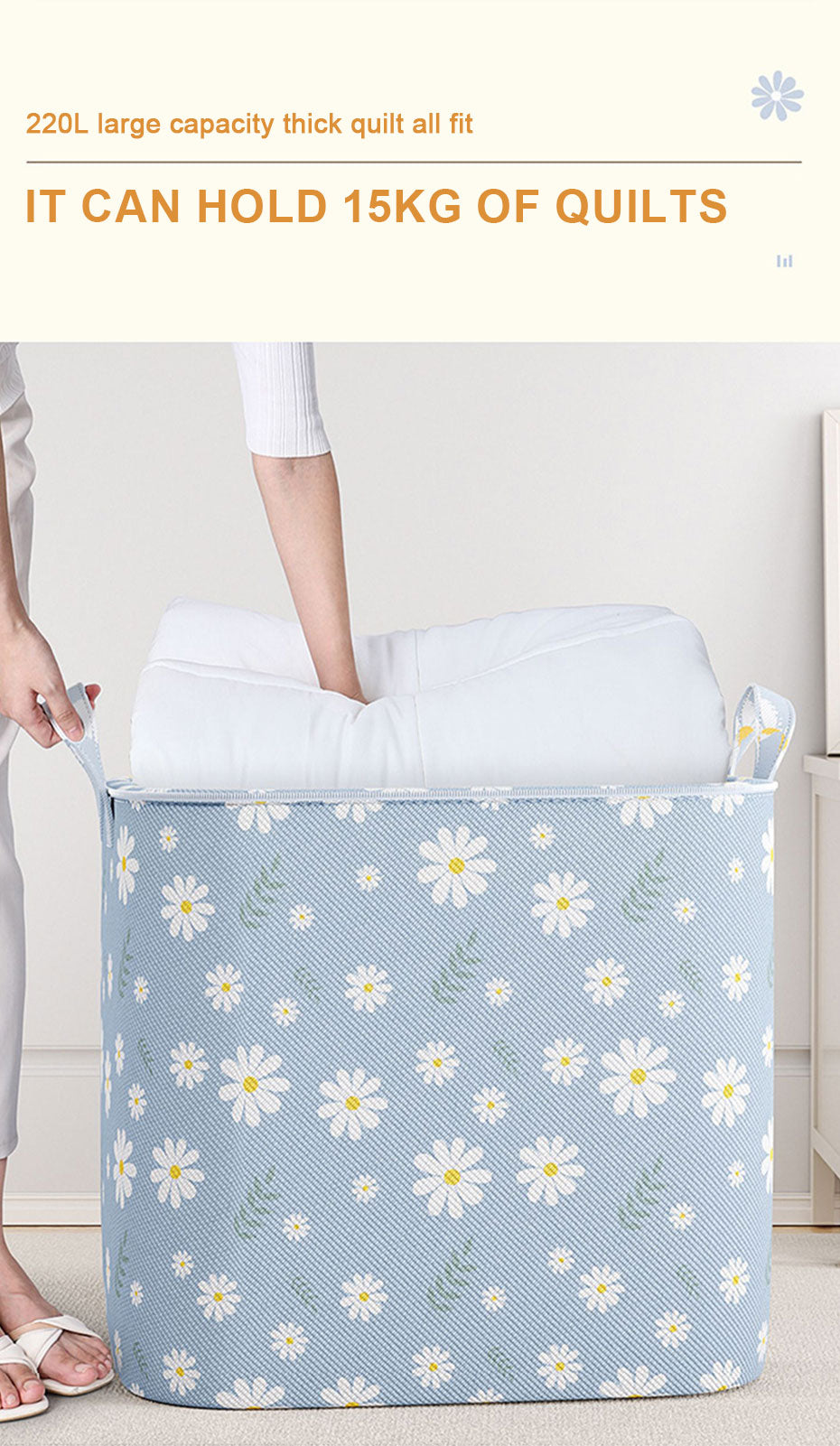 Household Large Capacity Moisture-proof Thickened Cotton Quilt Bag 210L Clothing Sorting Bag Luggage Moving and Packing Bag