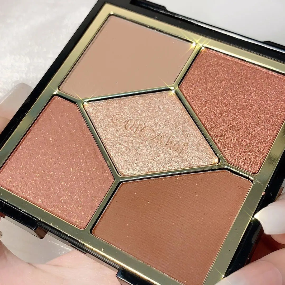 Five-color Pearlescent Eyeshadow Palette Five-color Eyeshadow Eye Makeup Palette Cosmetics Earth Color INS Popular Eyeshadow
