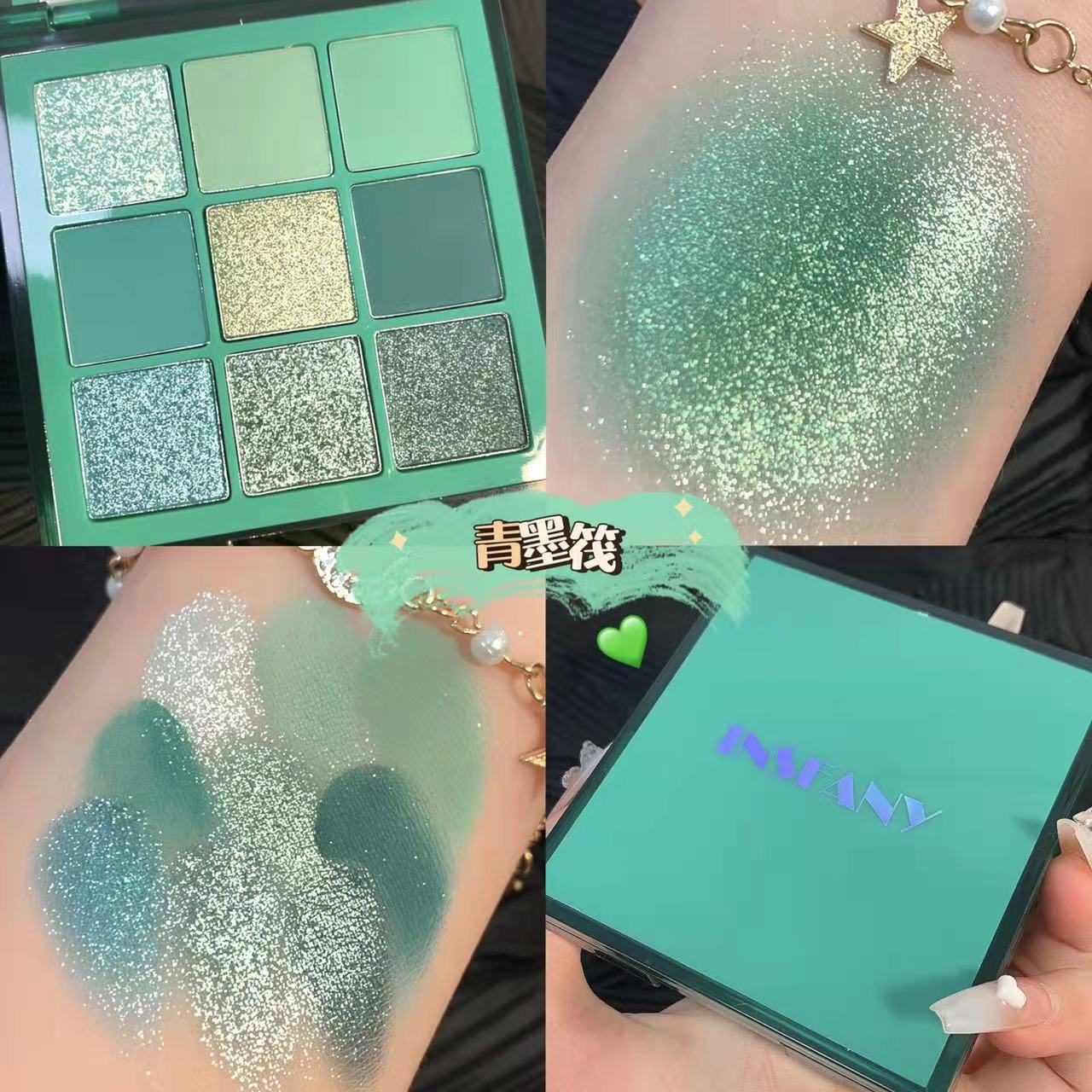New Avocados Green Pearlescent Eyeshadow Palette Guacamole Glitter Sequins Brighten Eye Grooming Female Cosmetic Makeup Palette