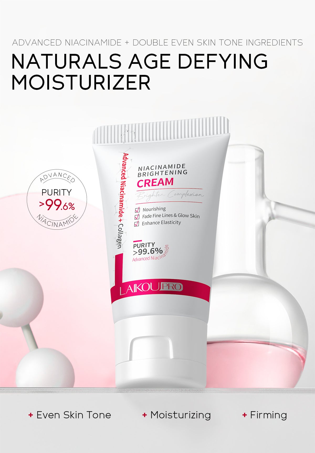 Laikou Niacinamide Whitening Cream Oil Control Oil Control Anti-wrinkle Moisturizing Facial Cream Korean Skin Care Cosmetics 30g