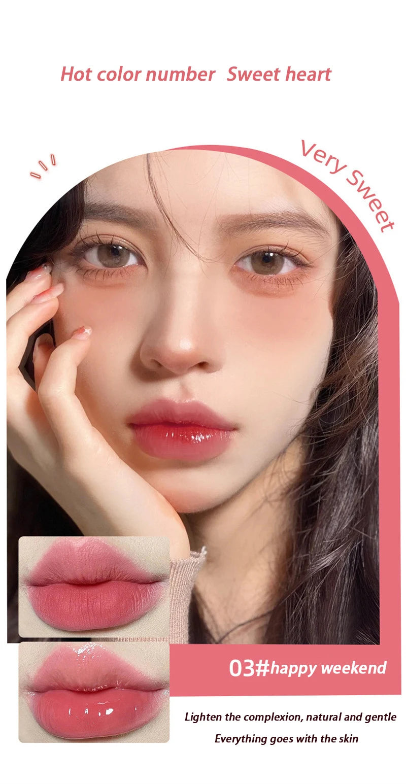 Double End Lip Glaze Full Gloss Mirror And Matte Velvet Long Term Color And Moisture Lip Gloss Anti Stain Cosmetic Lip Glaze