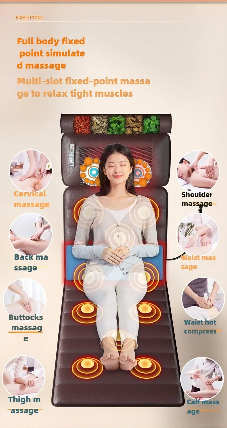 Massage Mattress Electric Full Body With Heating Hand Control Shoulder Neck Waist Airbag Back Kneading vibration Massage Cushion