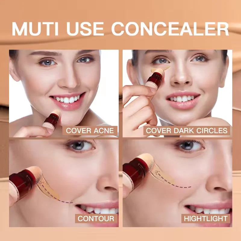 USHAS 12color Sponge Head Concealer For Dark Circles Tears Freckles Corrector Acne High-end Makeup Natural Skin Makeup Cosmetics
