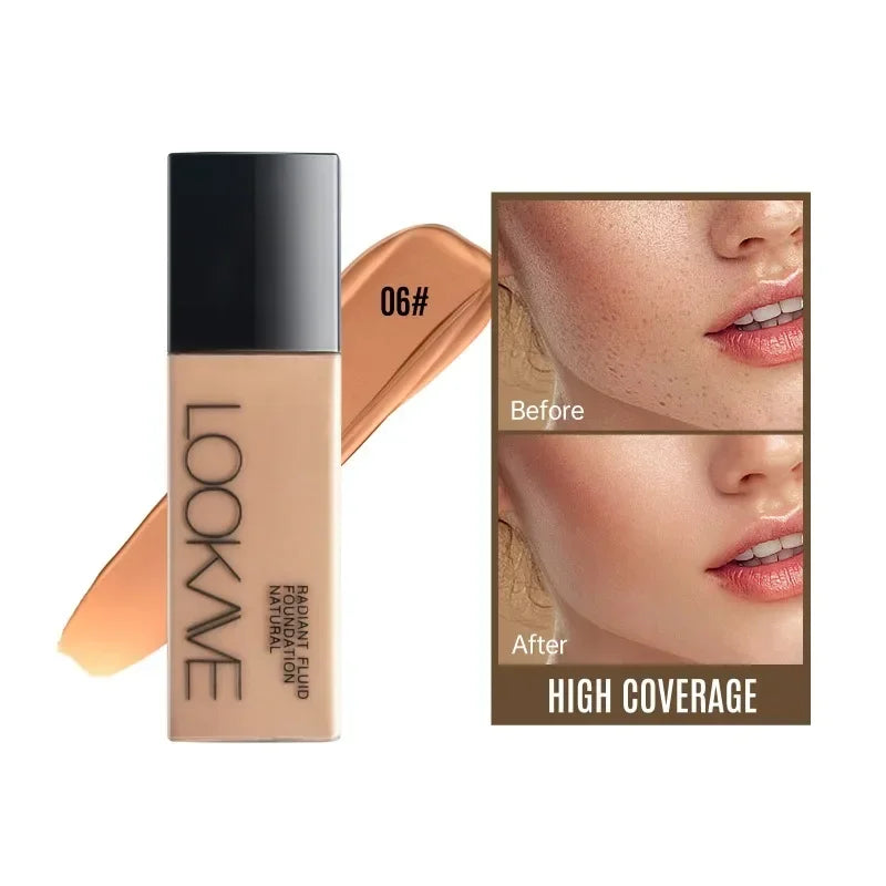 Full Cover Matte Foundation Lasting Moisturizing Brighten Concealer Liquid Foundation Waterproof CC Cream Base Makeup Cosmetics