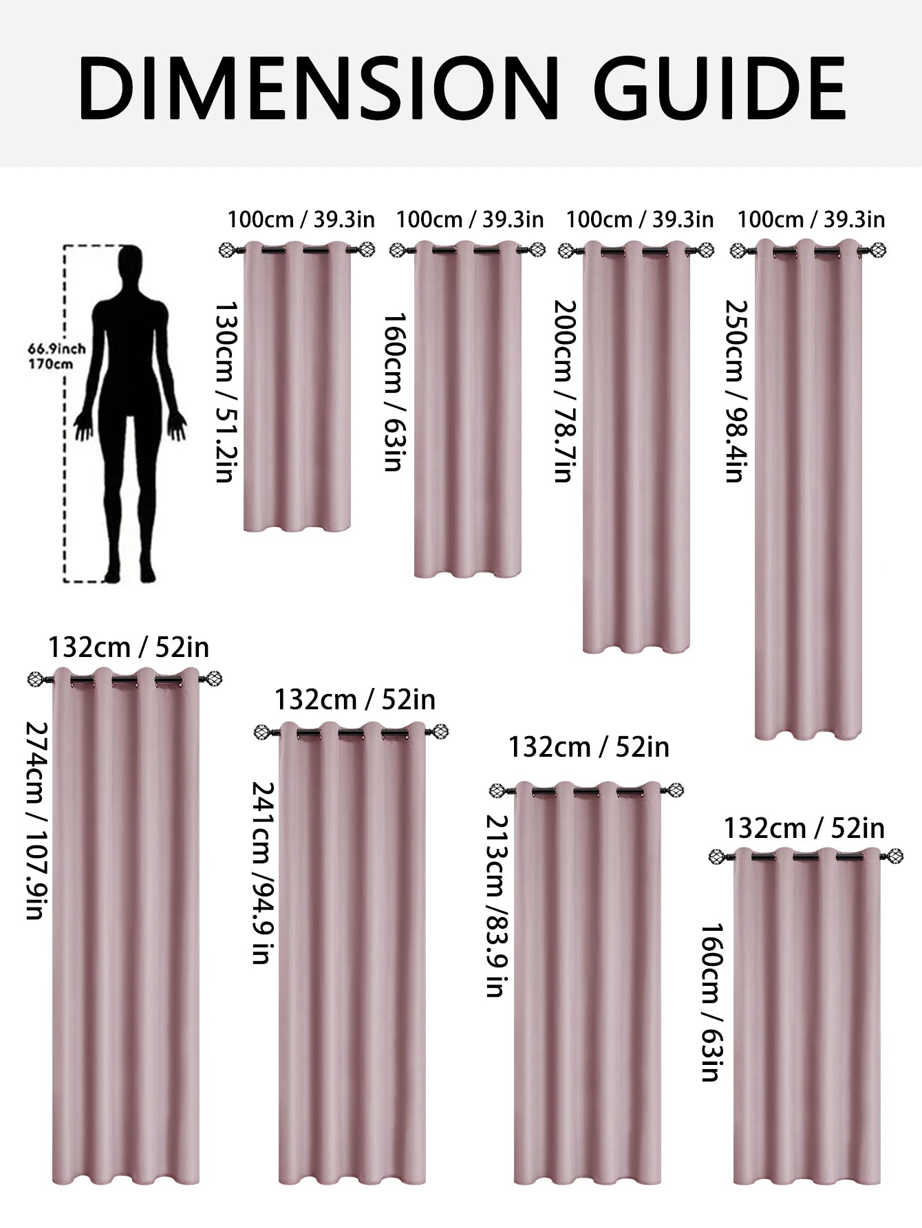 2pcs 100% Blackout Curtains, Thermal Insulated Window Drapes, Window Curtains for Living Room, Bedroom, Kitchen Home Decoration