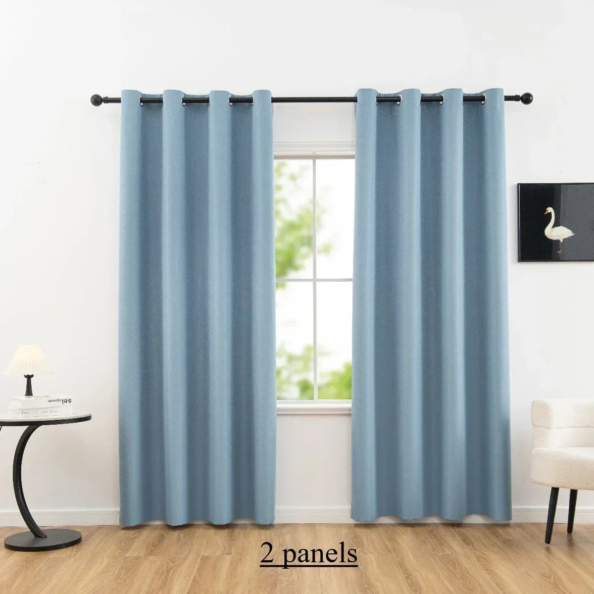 2pcs 100% Blackout Curtains, Thermal Insulated Window Drapes, Window Curtains for Living Room, Bedroom, Kitchen Home Decoration