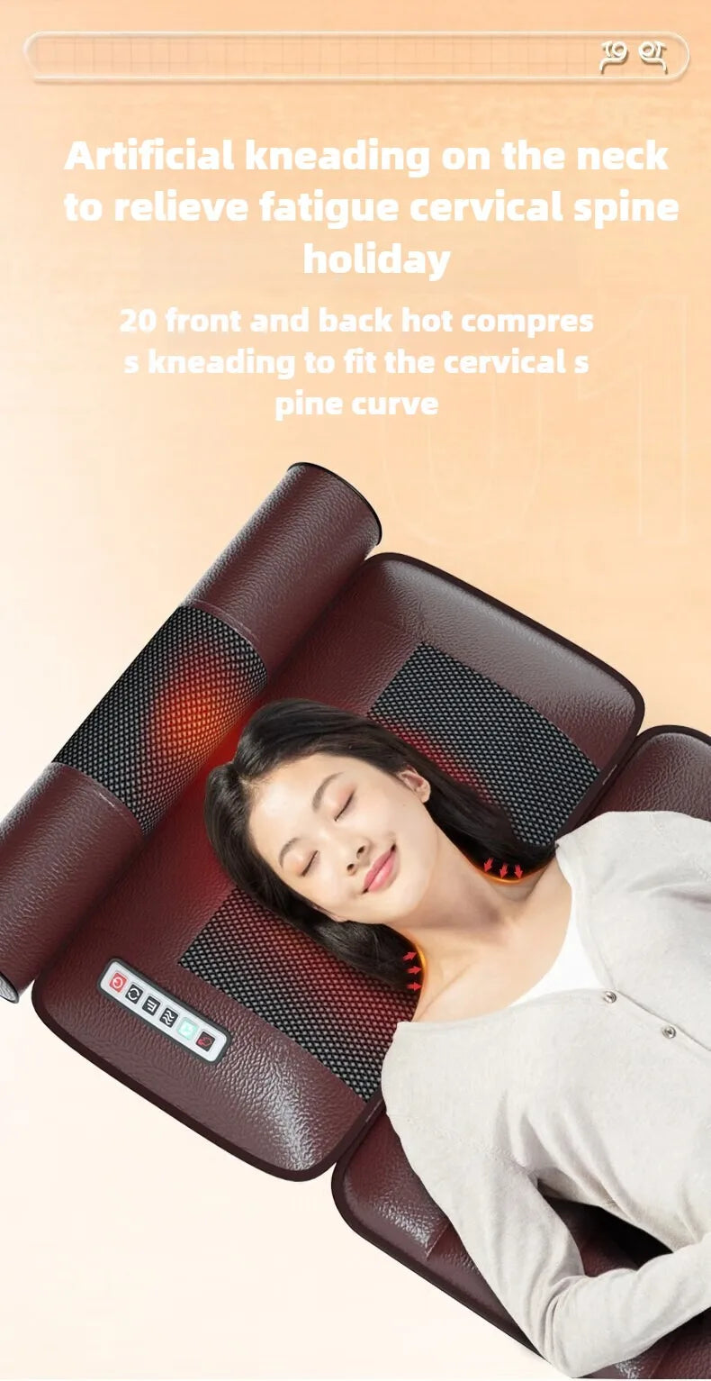 Massage Mattress Electric Full Body With Heating Hand Control Shoulder Neck Waist Airbag Back Kneading vibration Massage Cushion