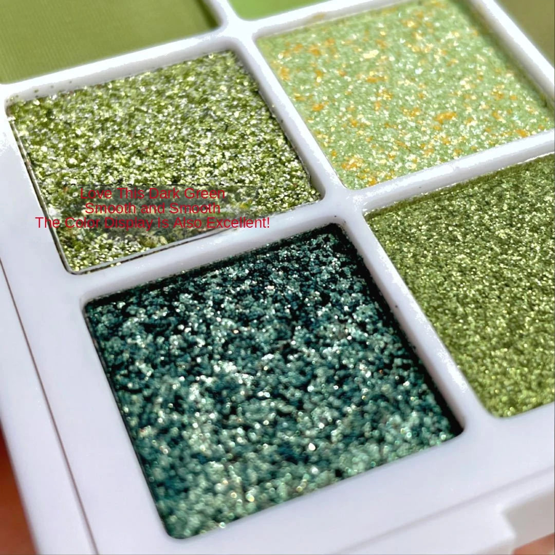 New Avocados Green Pearlescent Eyeshadow Palette Guacamole Glitter Sequins Brighten Eye Grooming Female Cosmetic Makeup Palette