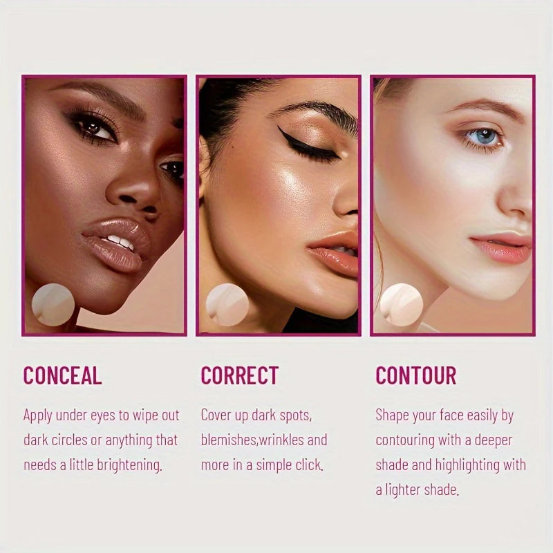 USHAS 12color Sponge Head Concealer For Dark Circles Tears Freckles Corrector Acne High-end Makeup Natural Skin Makeup Cosmetics