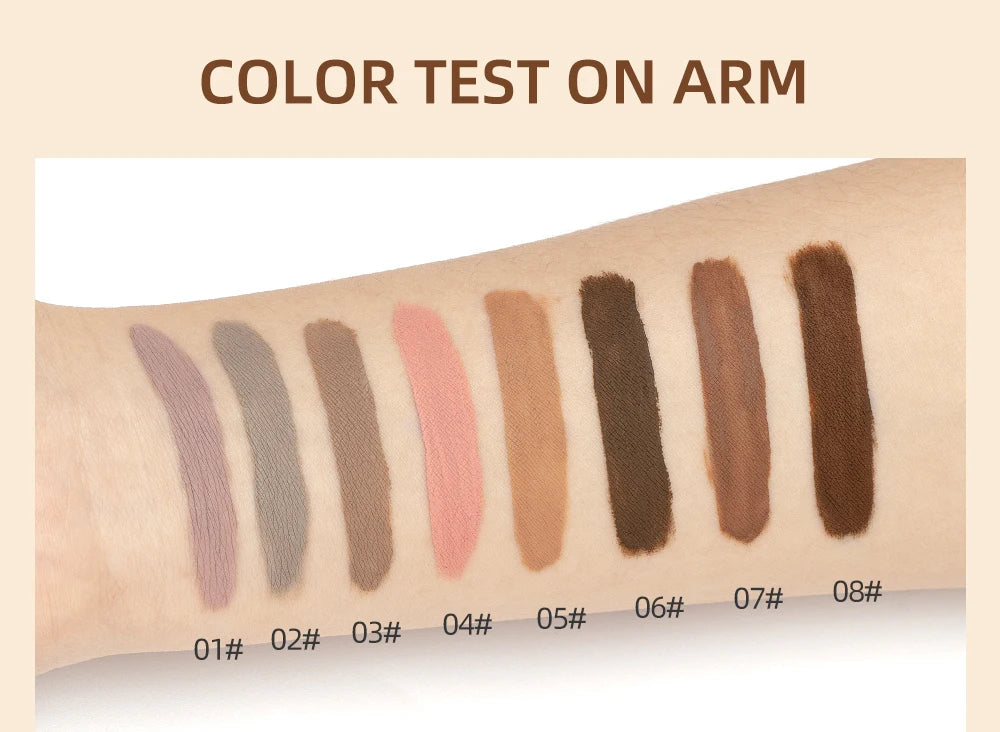 QIBEST 8 Color Matte Liquid Eyeshadow Stick Waterproof Long-Lasting Metallic Pigment Easy To Makeup Professional Eyeshadow Blush