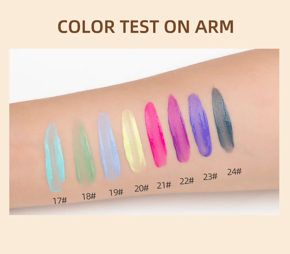QIBEST 8 Color Matte Liquid Eyeshadow Stick Waterproof Long-Lasting Metallic Pigment Easy To Makeup Professional Eyeshadow Blush