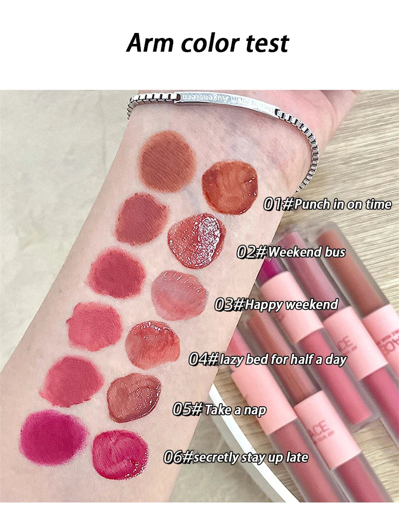 Double End Lip Glaze Full Gloss Mirror And Matte Velvet Long Term Color And Moisture Lip Gloss Anti Stain Cosmetic Lip Glaze