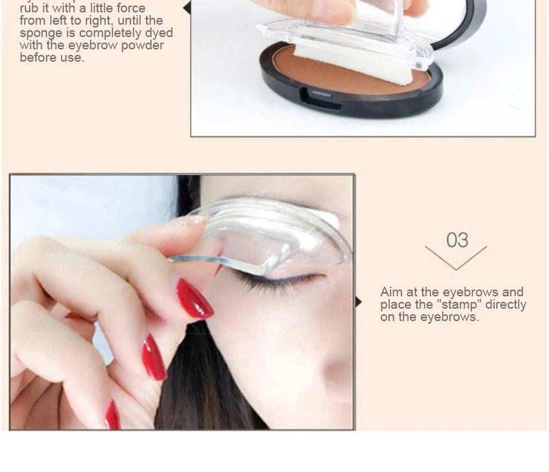 Eyebrow Powder Stamp Tint Stencil Kit Cosmetics Professional Makeup Waterproof Eye Brow Stamp Lift Eyebrow Enhancers Stencil Kit
