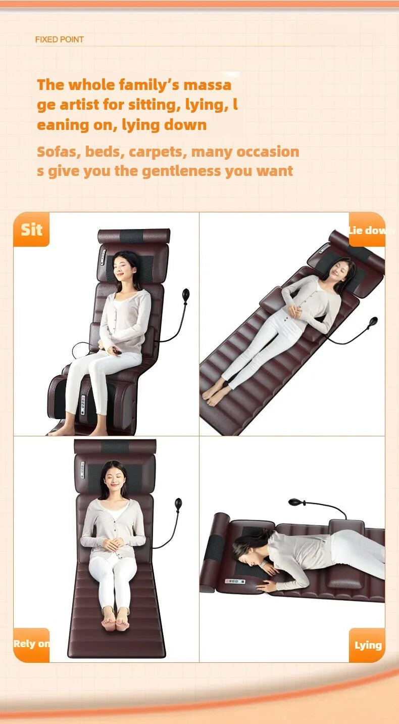 Massage Mattress Electric Full Body With Heating Hand Control Shoulder Neck Waist Airbag Back Kneading vibration Massage Cushion