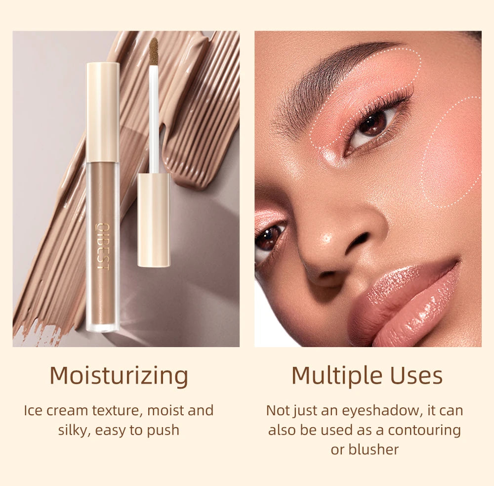 QIBEST 8 Color Matte Liquid Eyeshadow Stick Waterproof Long-Lasting Metallic Pigment Easy To Makeup Professional Eyeshadow Blush