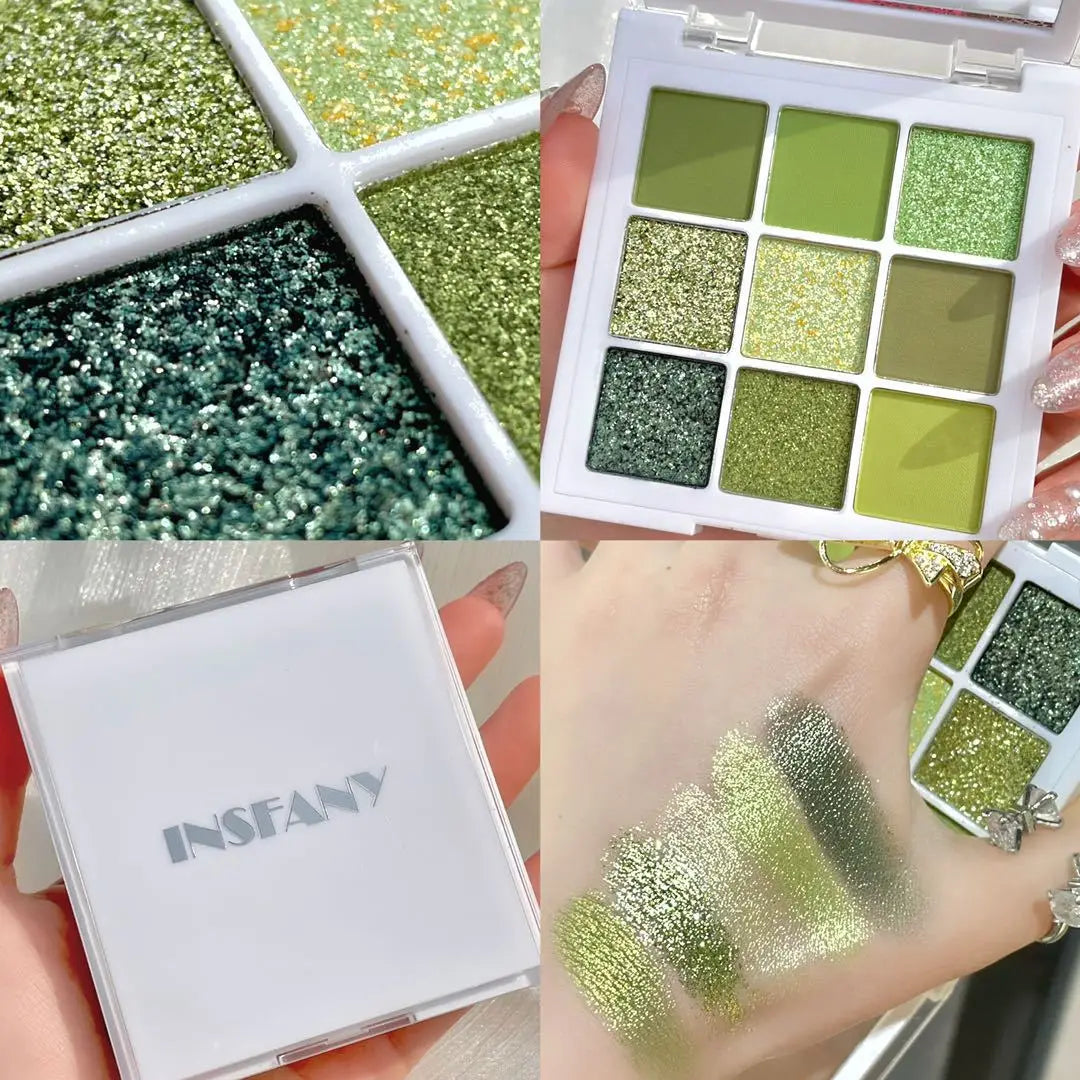 New Avocados Green Pearlescent Eyeshadow Palette Guacamole Glitter Sequins Brighten Eye Grooming Female Cosmetic Makeup Palette