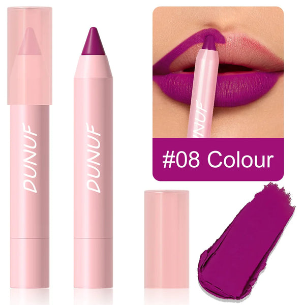 18-Color Waterproof Lipstick Pencil & Matte Lipliner