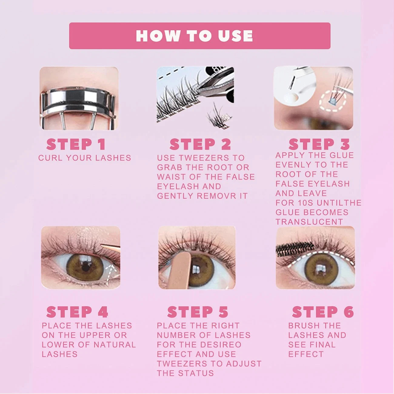 False Eyelashes Mix 32 Rows High-capacity Natural DIY Extension Supplies Lashes Cluster Multi Style Fusion Professional Makeup