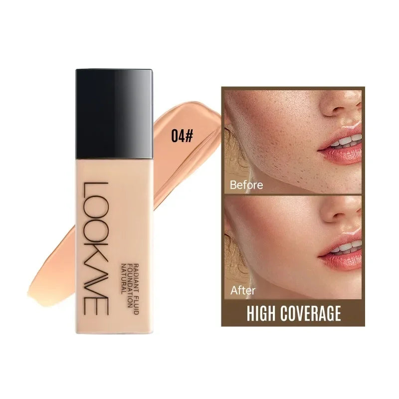 Full Cover Matte Foundation Lasting Moisturizing Brighten Concealer Liquid Foundation Waterproof CC Cream Base Makeup Cosmetics