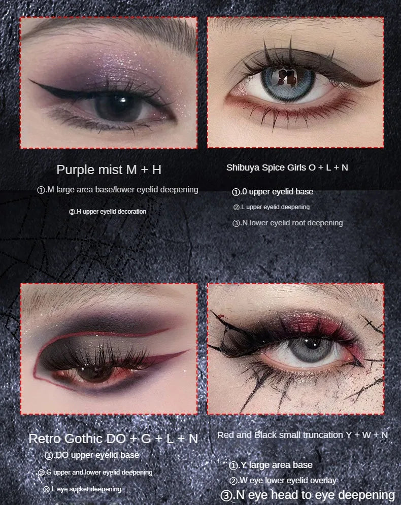 Dark Gothic Eye Shadow Palette Pearlescent Matte Fine Sparkle Strobes Punk Profound Three-dimensional Eye Shadow Makeup Cosmetic