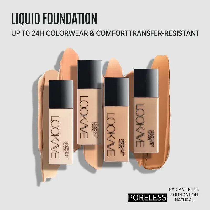 Full Cover Matte Foundation Lasting Moisturizing Brighten Concealer Liquid Foundation Waterproof CC Cream Base Makeup Cosmetics
