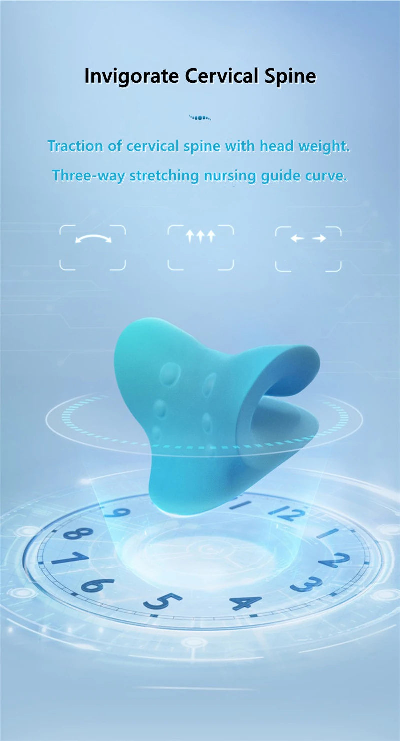 Neck and Shoulder Relaxer Corrector Vertebra Massager Cloud Pillow Cervical Stretcher Acupressure Point Relief Pain Traction