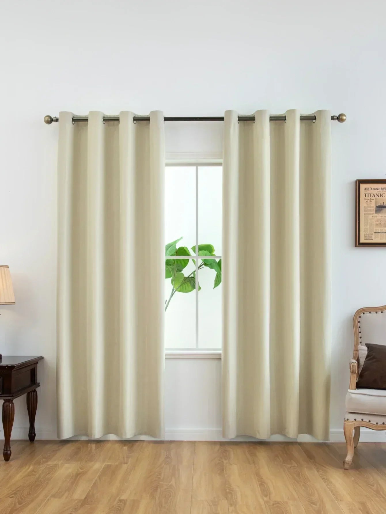 2pcs 100% Blackout Curtains, Thermal Insulated Window Drapes, Window Curtains for Living Room, Bedroom, Kitchen Home Decoration