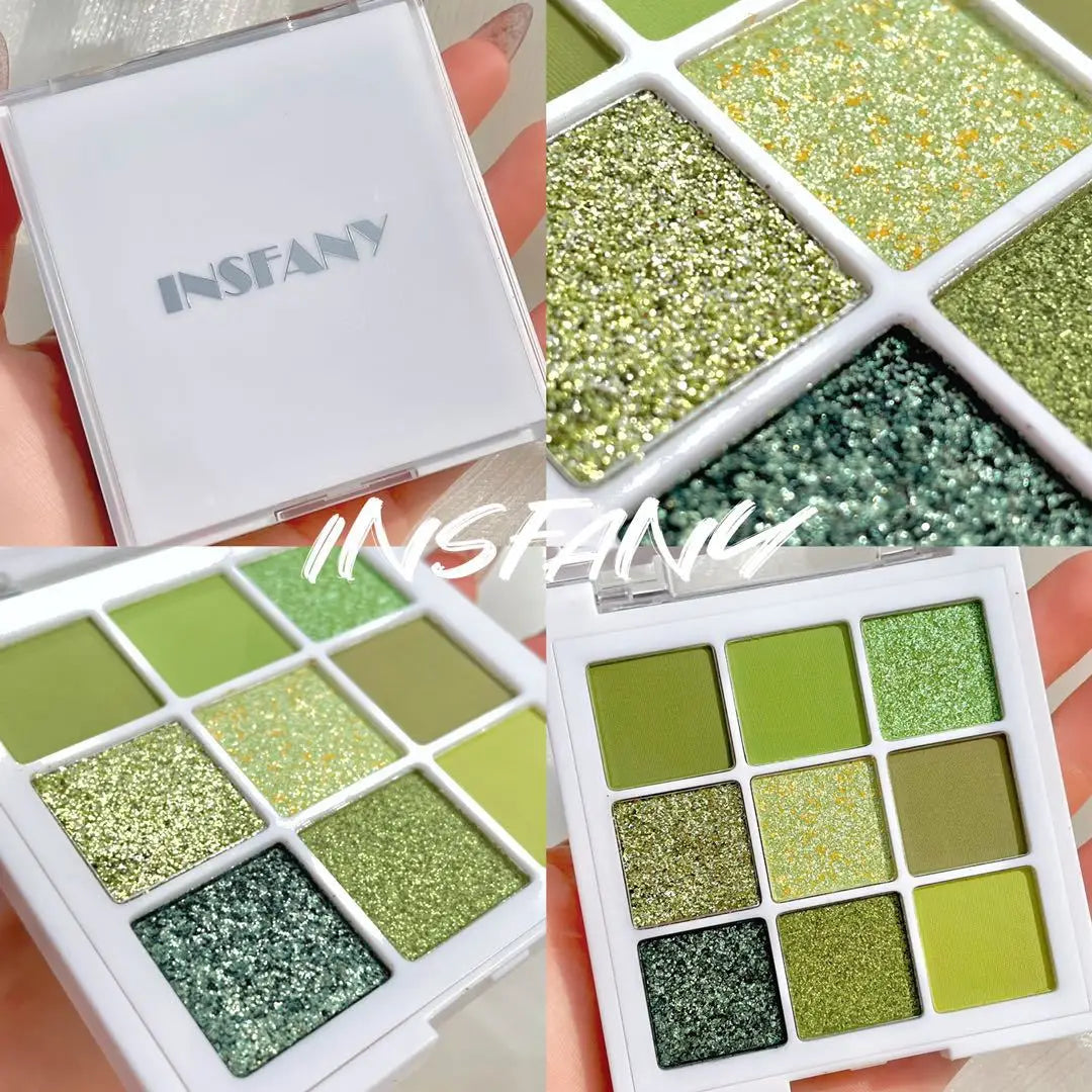 New Avocados Green Pearlescent Eyeshadow Palette Guacamole Glitter Sequins Brighten Eye Grooming Female Cosmetic Makeup Palette