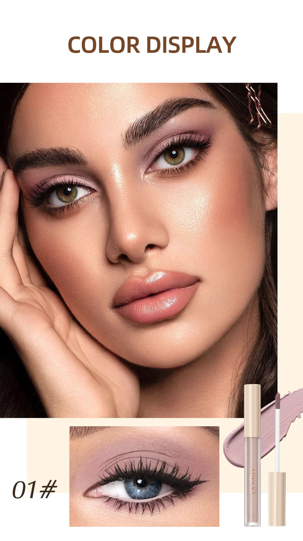QIBEST 8 Color Matte Liquid Eyeshadow Stick Waterproof Long-Lasting Metallic Pigment Easy To Makeup Professional Eyeshadow Blush