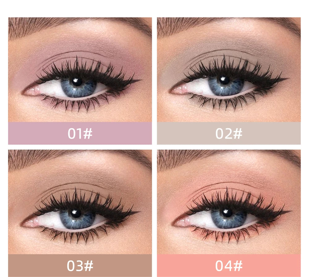 QIBEST 8 Color Matte Liquid Eyeshadow Stick Waterproof Long-Lasting Metallic Pigment Easy To Makeup Professional Eyeshadow Blush