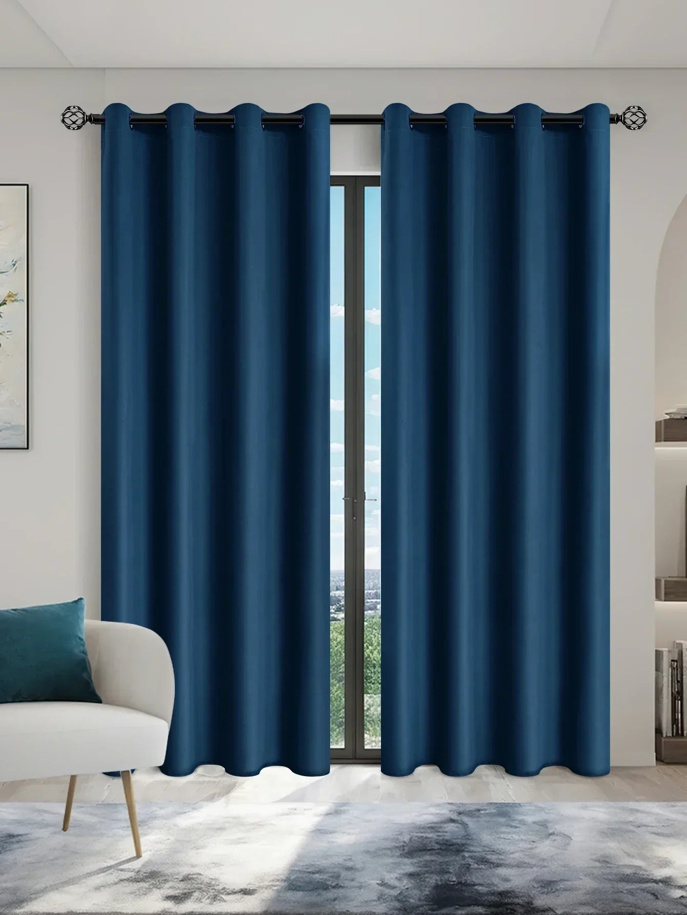 2pcs 100% Blackout Curtains, Thermal Insulated Window Drapes, Window Curtains for Living Room, Bedroom, Kitchen Home Decoration