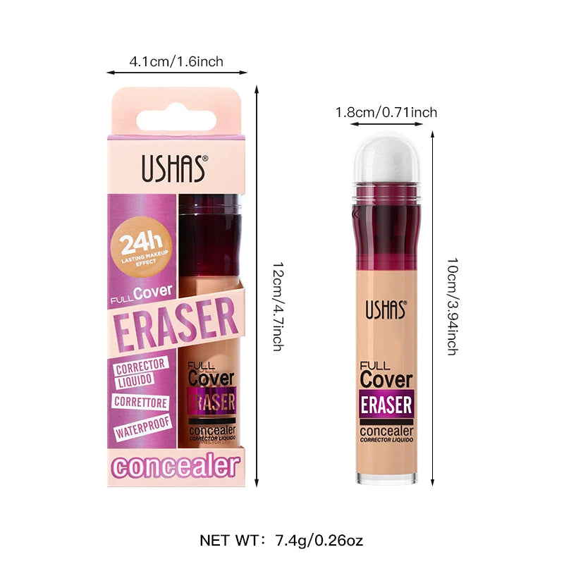 USHAS 12color Sponge Head Concealer For Dark Circles Tears Freckles Corrector Acne High-end Makeup Natural Skin Makeup Cosmetics