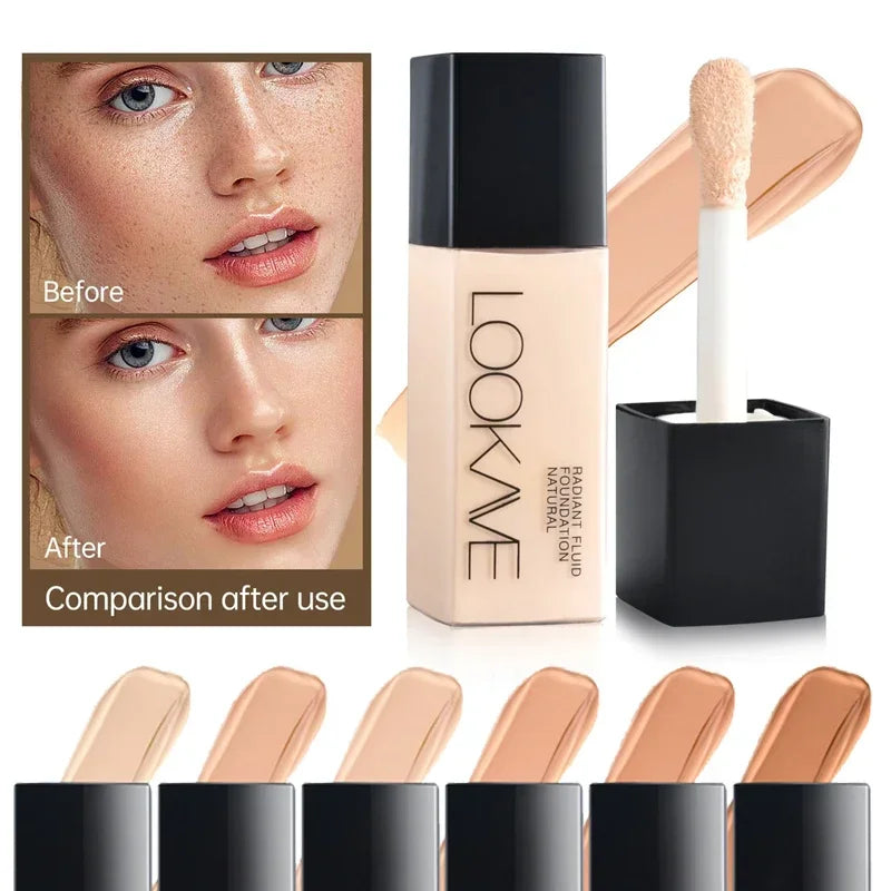 Full Cover Matte Foundation Lasting Moisturizing Brighten Concealer Liquid Foundation Waterproof CC Cream Base Makeup Cosmetics