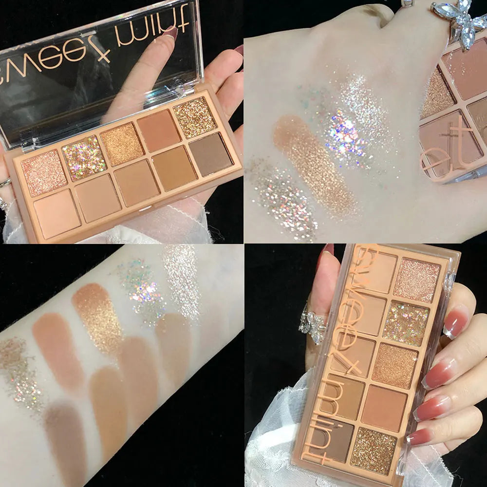 SWEET MINTSW010 Color Palette 10 Color Eyeshadow Development All-in-one Long Lasting Touch up Face Makeup