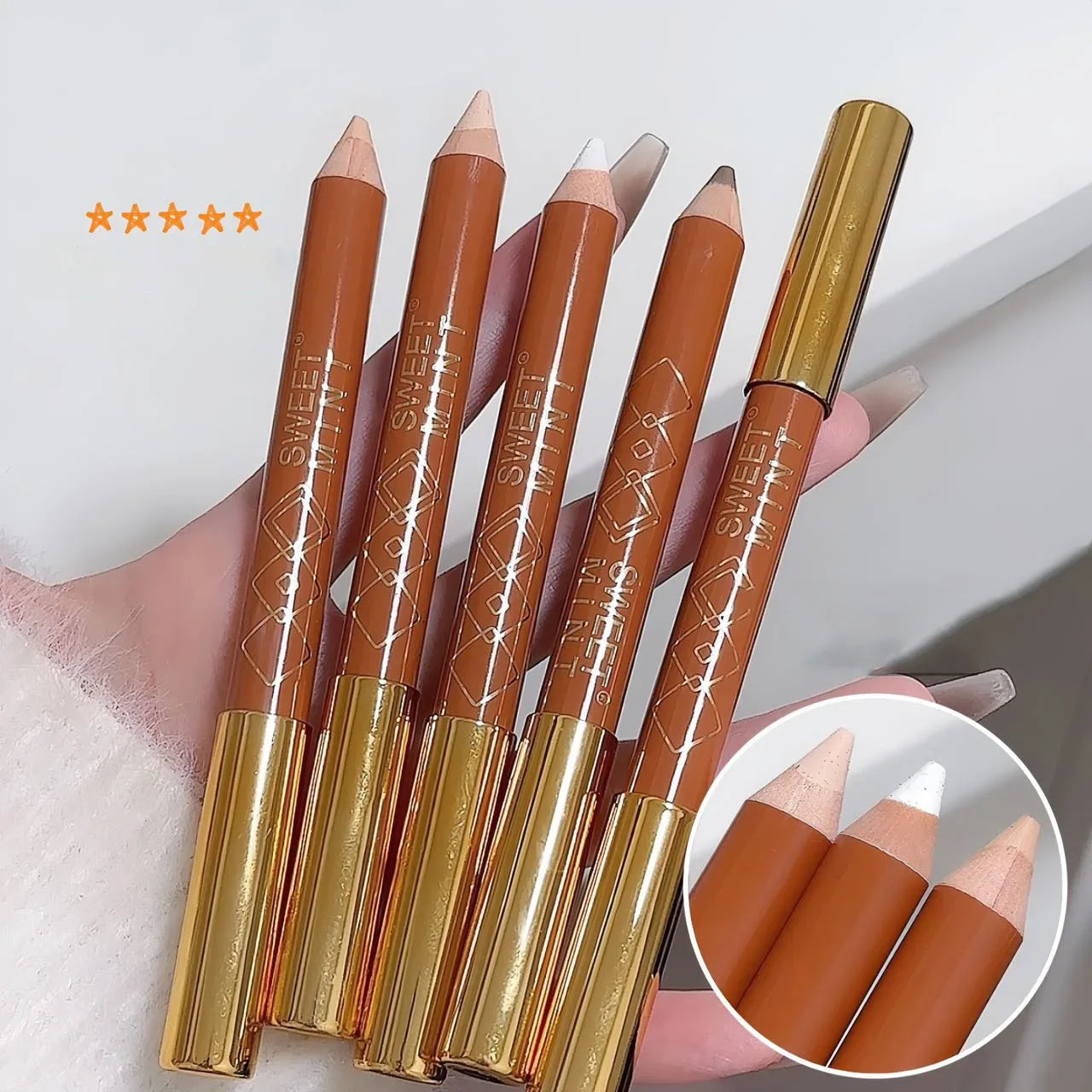 Double Head Face Contour Pen Matte White Highlighting Contour Stick Brightening Skin Tone Concealer Pencil Face Bronzers Makeup