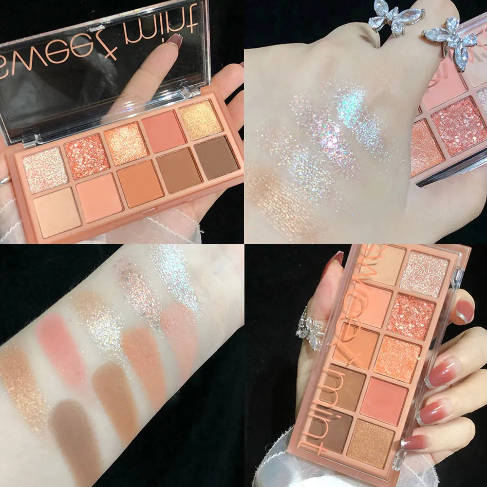 SWEET MINTSW010 Color Palette 10 Color Eyeshadow Development All-in-one Long Lasting Touch up Face Makeup