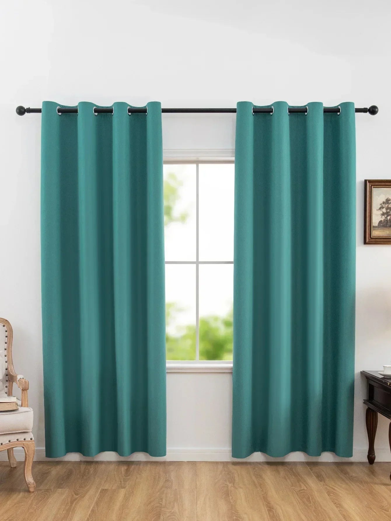 2pcs 100% Blackout Curtains, Thermal Insulated Window Drapes, Window Curtains for Living Room, Bedroom, Kitchen Home Decoration