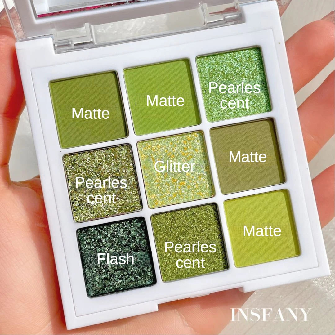 New Avocados Green Pearlescent Eyeshadow Palette Guacamole Glitter Sequins Brighten Eye Grooming Female Cosmetic Makeup Palette