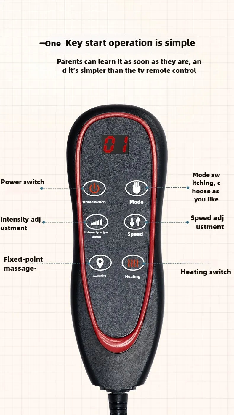 Massage Mattress Electric Full Body With Heating Hand Control Shoulder Neck Waist Airbag Back Kneading vibration Massage Cushion