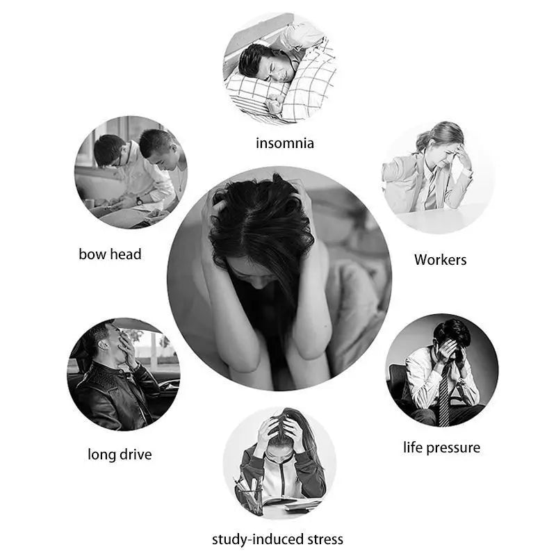 Neck and Shoulder Relaxer Corrector Vertebra Massager Cloud Pillow Cervical Stretcher Acupressure Point Relief Pain Traction