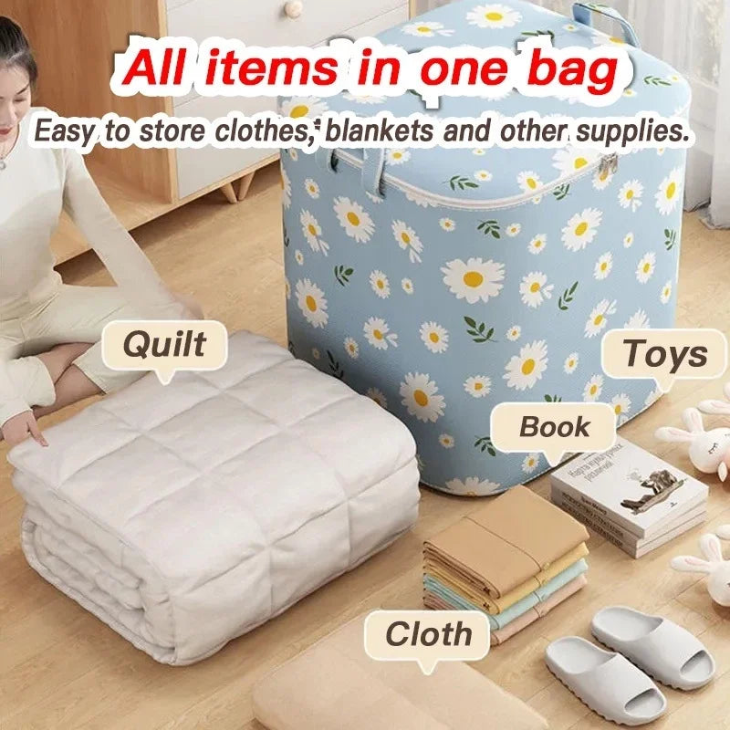 Household Large Capacity Moisture-proof Thickened Cotton Quilt Bag 210L Clothing Sorting Bag Luggage Moving and Packing Bag