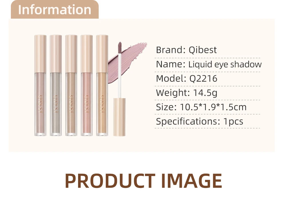 QIBEST 8 Color Matte Liquid Eyeshadow Stick Waterproof Long-Lasting Metallic Pigment Easy To Makeup Professional Eyeshadow Blush