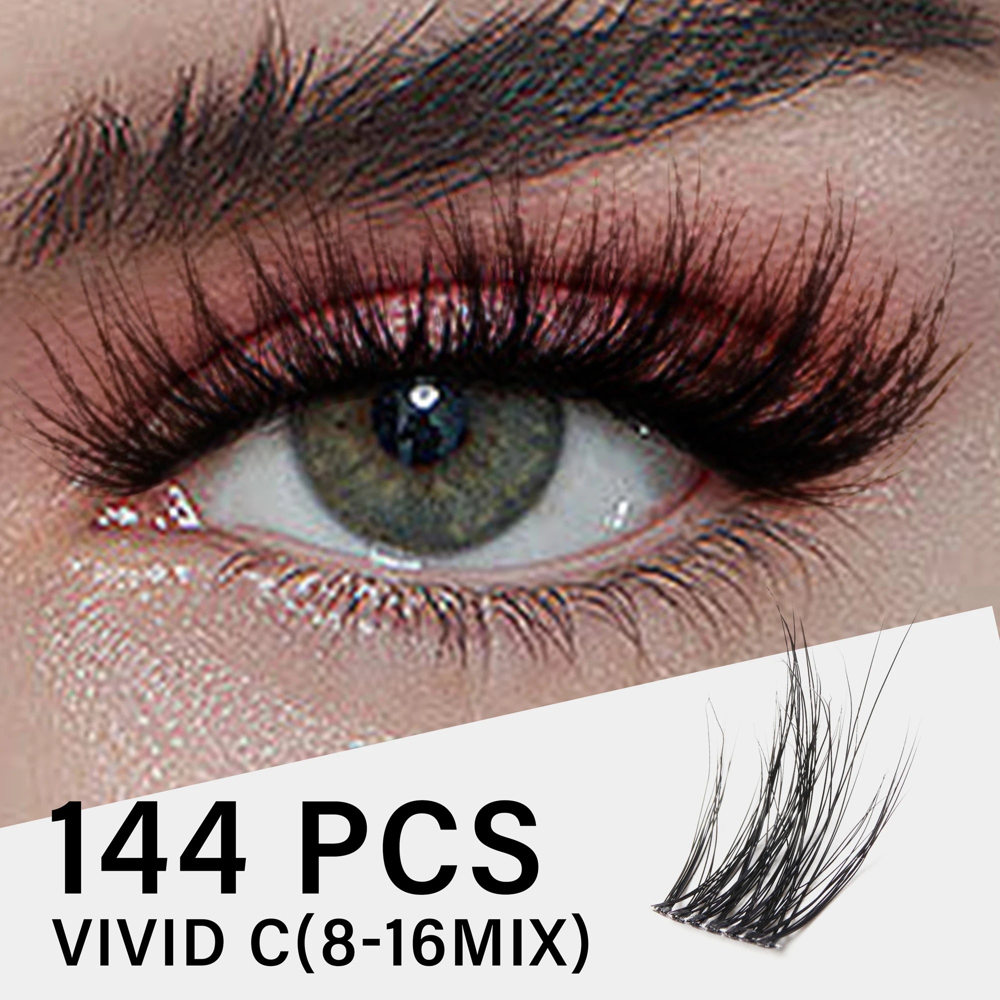 Individual Lashes Cluster C Curl Mix Lash Clusters 3D Wispy DIY Eyelash Extension 0.1mm Super Thin Band Resuable Natural Lashes