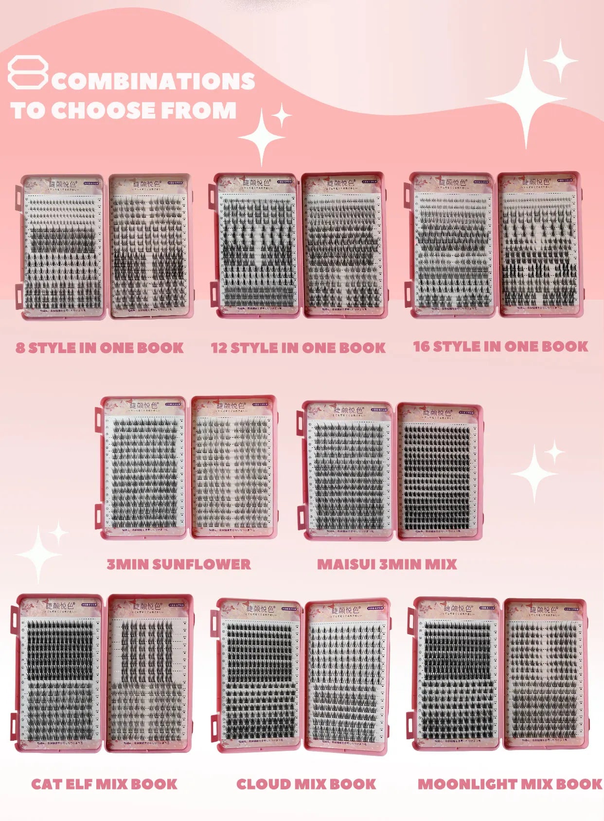False Eyelashes Mix 32 Rows High-capacity Natural DIY Extension Supplies Lashes Cluster Multi Style Fusion Professional Makeup