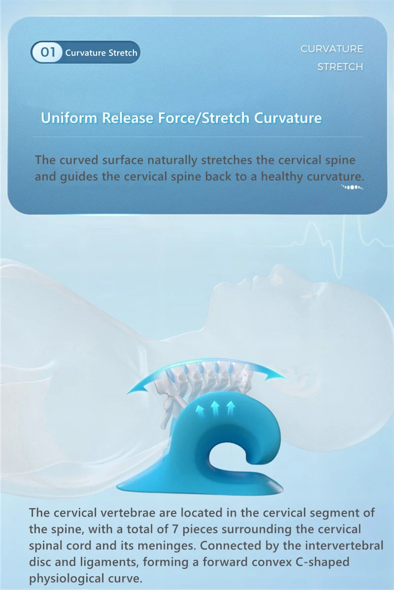 Neck and Shoulder Relaxer Corrector Vertebra Massager Cloud Pillow Cervical Stretcher Acupressure Point Relief Pain Traction