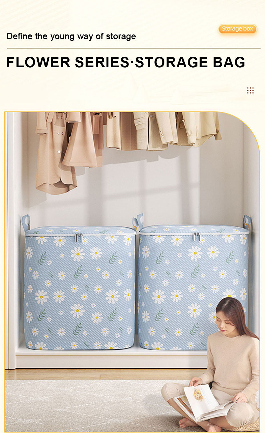 Household Large Capacity Moisture-proof Thickened Cotton Quilt Bag 210L Clothing Sorting Bag Luggage Moving and Packing Bag